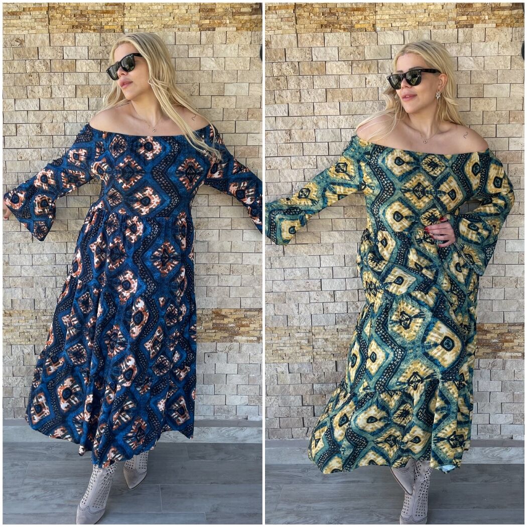 Madonna Yaka Batik Elbise