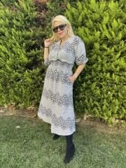 Papatya Motif Gipeli Elbise