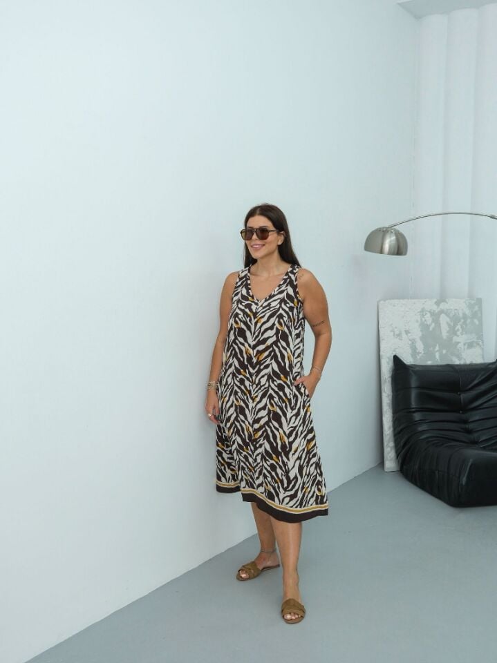 ZEBRA DESEN ELBİSE