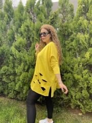 Yırtık Sarı Bluz