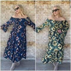 Madonna Yaka Batik Elbise