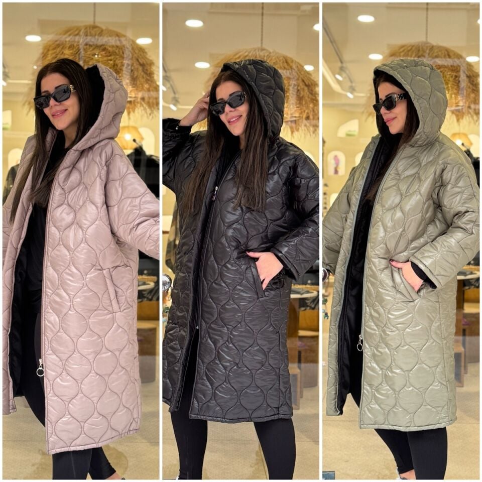 ŞİŞME UZUN OVERSIZE MONT