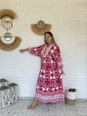 Sarmaşık Katleya Pembe Elbise