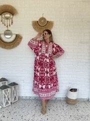 Sarmaşık Katleya Pembe Elbise