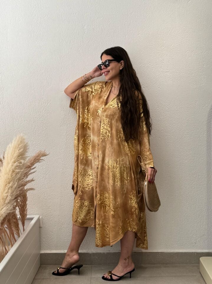 VARAKLI OVERSIZE ELBİSE